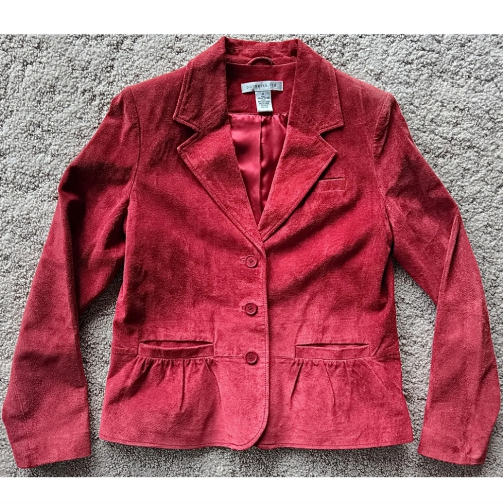 Vintage Flirty Soft Pink Suede Leather Jacket Pursuits Ltd